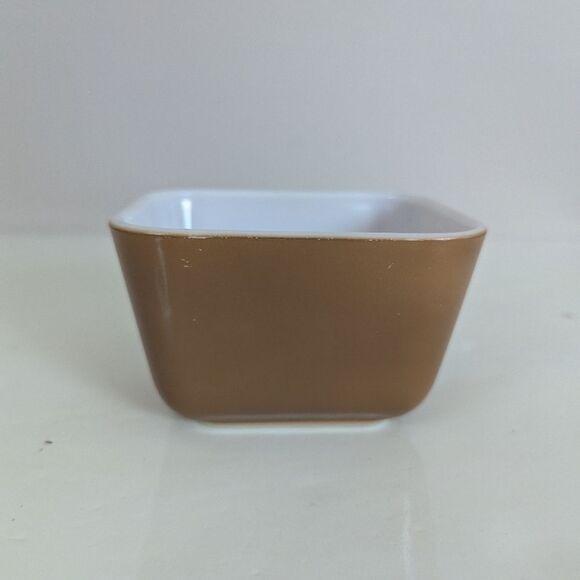 Vintage Pyrex 501-B Refrigerator Dish – Brown & White – 1970s Earth Tones – 1.5 - Picture 5 of 9